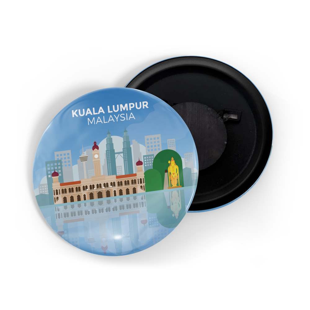 dhcrafts Fridge Magnet Blue Color Places Kuala Lumpur Malaysia Asia Glossy Finish Design Pack of 1